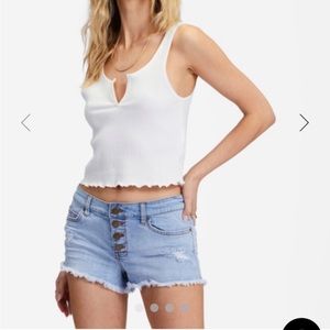 Button up denim shorts